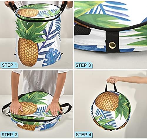 Tropsko ananas pop up rublje koči sa poklopcem sklopiva košara za pohranu skraćenom rublja za kamp