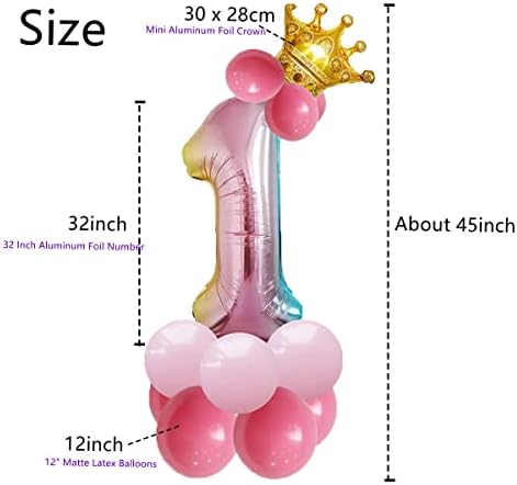 32-inčni aluminijski film Digitalni princezi prince Crown Foil broj balona gradijentna boja Balon