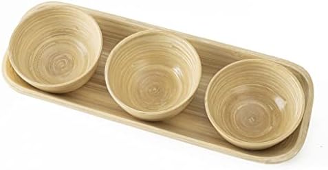 Kiwi Homie, Dia 3,54 X H 1,77 3 kom. Izlivni mini bambusovi zdjeli sa pločicama za posluživanje ladice