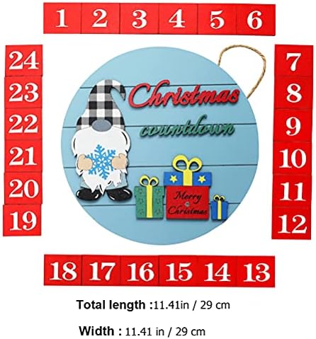 SOIMISS 1pc drveni Božić odbrojavanje kalendar dekorativni privjesak vrata za dom