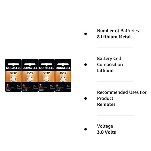 2 X 4 kom svježa Duracell litijumska baterija ECR1632 CR1632 DL 1632 3V baterije