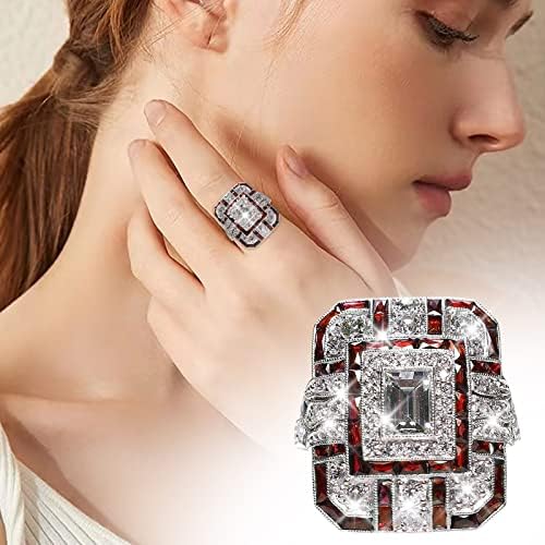Veličina 8 Postavi prsten Luksuzni puni dijamantski kruški oblik prstena za rođendan na nakit za rođendan modernim