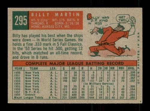 295 Billy Martin - 1959 za bejzbol kartice 1959 Exmt - bejzbol ploča sa podiznim vratima Vintage kartice