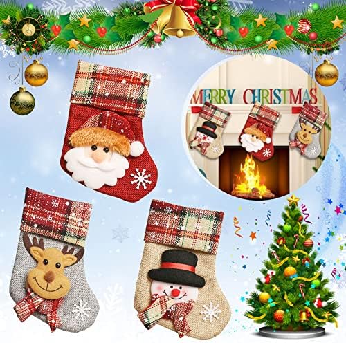 Lincox 3 kom božićne čarape Božićne torbe Xmas Sock Sack poklon torba Početna Božićni ukrasi Božićne