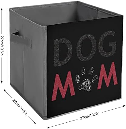 Pas mama sklopivi kanti za pohranu tiskane kocke košare kutije sa ručkama za igračke za odjeću, 11x11x11