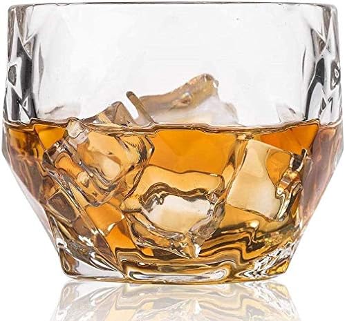 YIWANGO Whisky Decanter Crystal Whisky naočare, Premium Scotch naočare, burbon naočare za koktele, Rock stil staromodan piće stakla, Set 4, 11 Oz Whisky Set