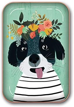 Srednja metalna ladica za hvatanje studija Oh! - Mia Charro Fancy Flower Dog - 7 x 4.75 - posuda