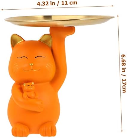 Hemoton mačka za skladištenje minimalističke kućne figurice Kućni dekor prstena za nakit desertna ladica