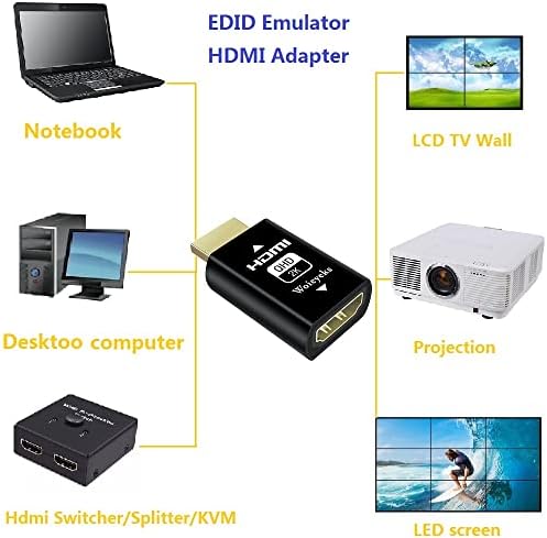 WOIEYEKS HDMI EDID EMULATOR Passthrough-1920x1080 @ 60Hz Zadana rezolucija-HDMI Dummy utikač