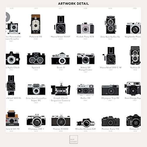 Pop grafikon / vizuelni Zbornik Kamera / 18 x 24 Art Poster | Ilustrovana istorija značajnih Kamera | fotograf