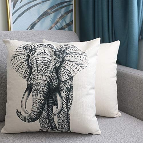 Jahosin set od 2 baca jastuk pokriva 18 x 18 inča, ukrasni slučaj slonova jastuka