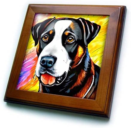3drose cool portret psa Labradora retrivera. Žuta Pozadina Digitalna. - Uramljene Pločice