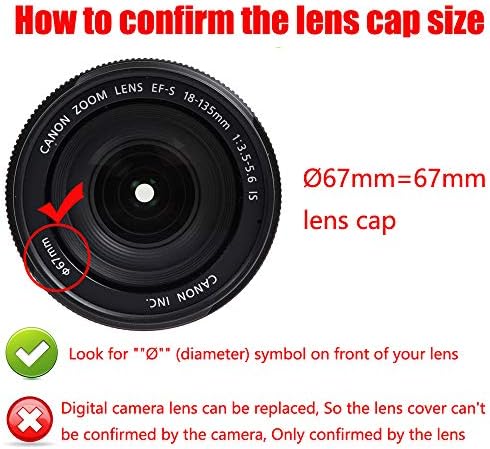 Poklopac poklopca objektiva 67mm za Canon 77D 90D W / EF-S 18-135mm LENS CAP Nikon D750 D780 W / 18-105mm