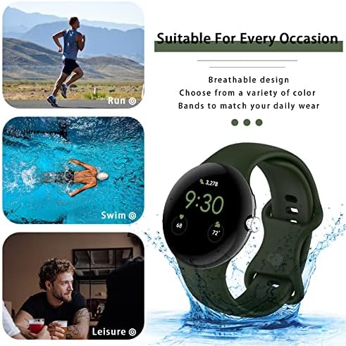 Eiavike Band Kompatibilan je s Google Pixel Watch Soft Silikon Sportski satovi zamjenski zamenski