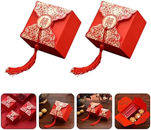 Abaodam kutija Crvena vjenčana svadbena svadbena poslastica s poklon kutijom za čokolade za bombone