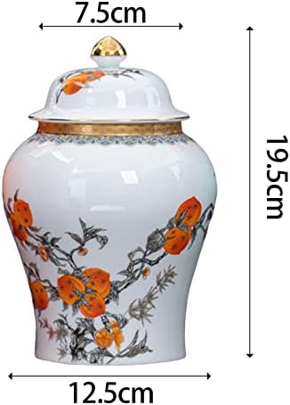 Porcelanski đumbir Jar Temple Jar zastakljeno emajl porculansko vaza sa poklopcem 7,6 visoki elegantan