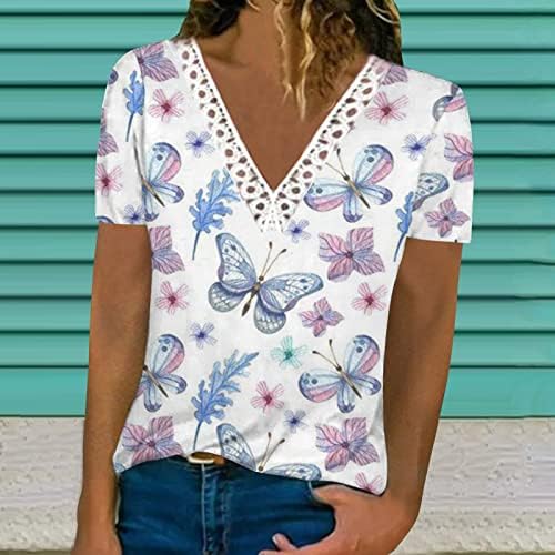 Ženske ljetne košulje 2023 Dressy casual vrhovi Grafički tinejdžerke TEE CAGR TRIM V VACT T majica