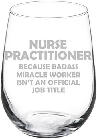 Čaša za vino pehar smiješno zvanje Čudotvorac NP medicinska sestra