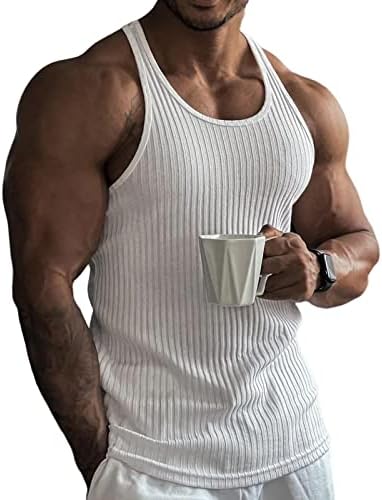 Samachica tenkovi za muškarce Gym Workout majica bez rukava mišićna košulja prugasta trening