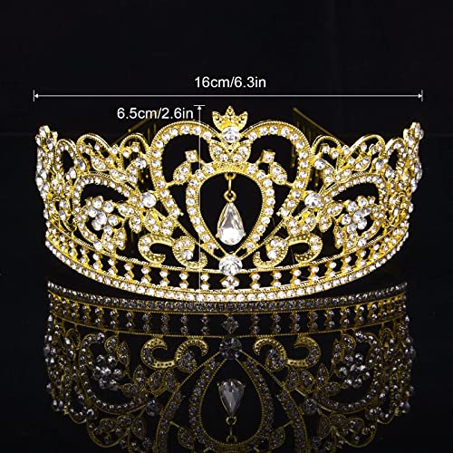 Makone zlatne tijare i Krune za žene djevojke Kristalna traka za glavu elegantna kraljica kruna