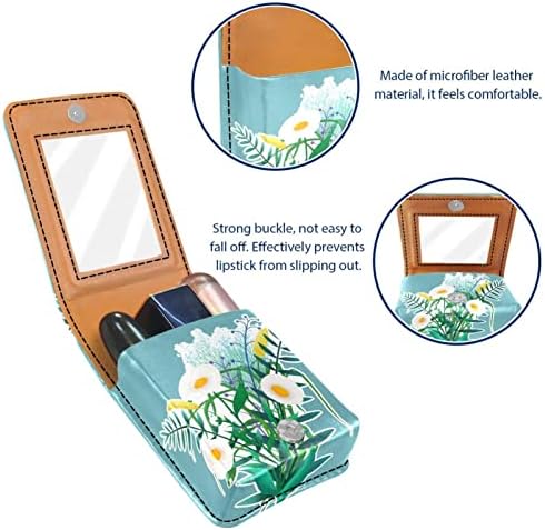 ORYUEKAN ruž za usne sa ogledalom slatka prenosiva torba za šminkanje kozmetička torbica, Bouquet Daisy