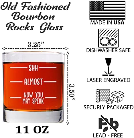 CARVELITA Shh skoro sada možete govoriti Whisky Glass-11oz Old Fashioned Rocks Glass, Cool novost rođendanski
