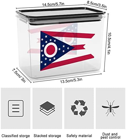 Kontejneri za skladištenje Državne zastave Ohajo prozirna plastična kutija sa poklopcima kante