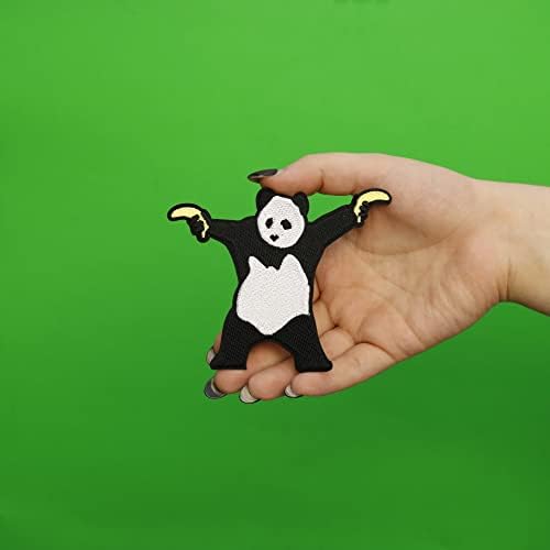 Banksy Panda ima li banana puške za patch patch street art izvezeno željezo na