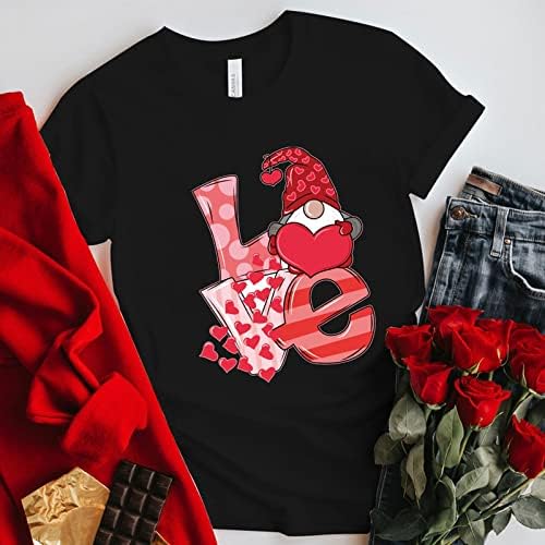 KCJGIKPOK Womens Valentine's Grafic Tee Love Pismo Ispiši kratki rukav okrugli vrat T majica