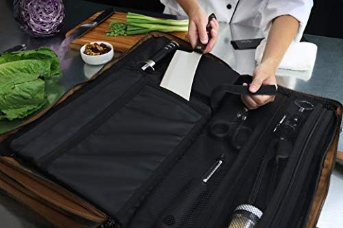 Waxed Canvas Chef Knife torba sadrži 19 noževa PLUS nož Čelični sekač za meso i velike pretince za
