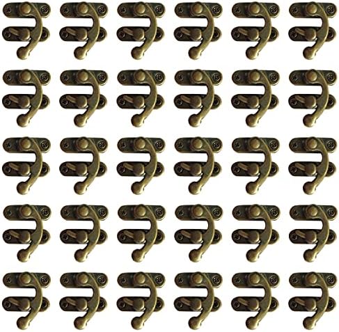 30 kompleta Antikna desna zasun Hook HASP Horn Lock za drvenu kutiju za nakit Latch Hook kopča za drvenu kutiju