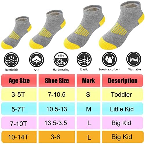 TSMOLDOYU Boy Socks 24 para Pola jastuke s niskim rezom čarape gležnjače Atletičke pamučne čarape