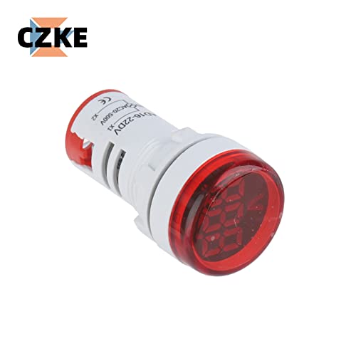 Dzhtus 2pcs Mini digitalni voltmetar 22mm krug AC 12-500V Tester za ispitivanje napona Monitor LED