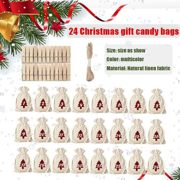 Naljepnica torba Set paket torba Star Jute Digitalni Božić 24kom poklon bombona poklon Home Decor jednakost