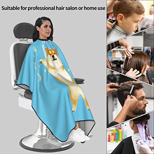 55x66 inča poliesterska rezanja za kosu shiba-inu-smiješni salon za lutke brijač za brijač sa podesivim zatvaračem za zatvaranje kose