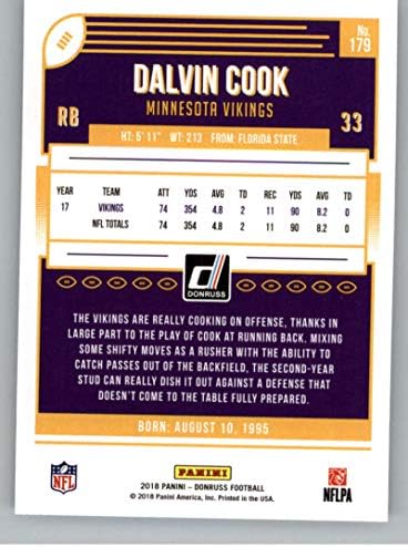 2018 Donruss Fudbal 179 Dalvin Cook Minnesota Vikings Službena NFL trgovačka kartica