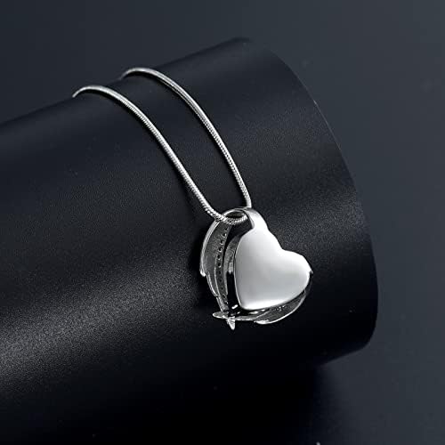 Srčana Kristalna kremasta urna ogrlica za pepeo, nakit za kremiranje od nerđajućeg čelika za pepeo spomen