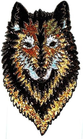 Velika jumbo glava vuk lisica životinja crtana patch vezena aplitna značka glačala na šini grb diy logotip