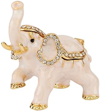 Fasslino bijeli slonovi sitnica kutije sa šarkama ručno oslikane klinastih figurinskih figurica za emajl poklon