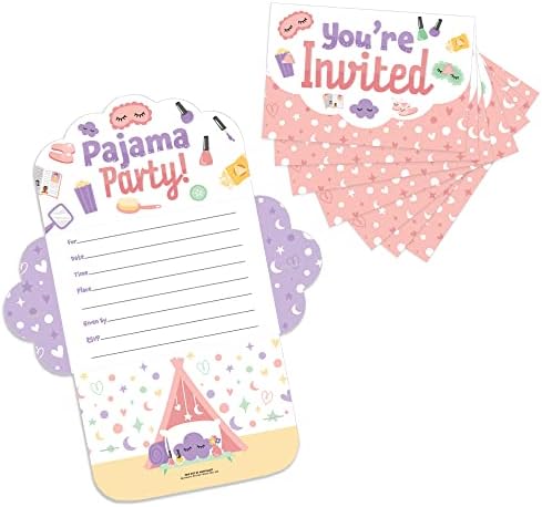 Velika tačka sreće Pajama Spumber Party - Ispunite kartice - Djevojke Snimke Rođendanski zabava i pošaljite