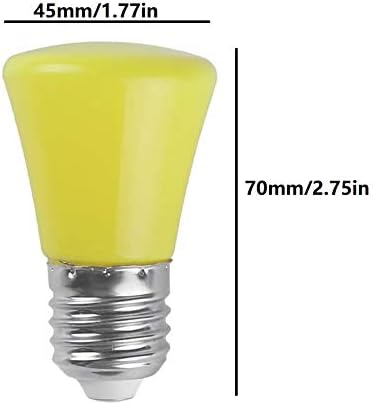 Lxcom rasvjeta žuta LED sijalica 10 pakovanje 1w sijalica u boji E26 / E27 sijalica srednje osnovne