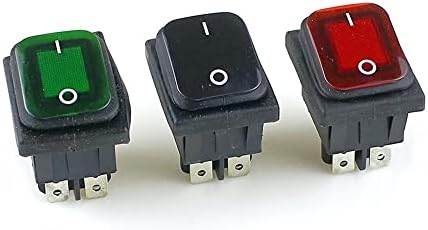 PCGV KCD4 crni crveni zeleni rocker vodootporni prekidač za napajanje 2 Položaj na 4 pinove sa svjetlom