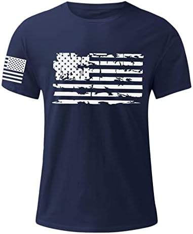 Ruiruilico Muške patriotske majice 4. jula Ljetni casual kratkih rukava Comfy Lable Fit Graphic