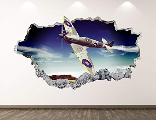 West Mountain uragan Airplane Zidna naljepnica Umjetnički dekor 3D Smašena stara ravni naljepnica