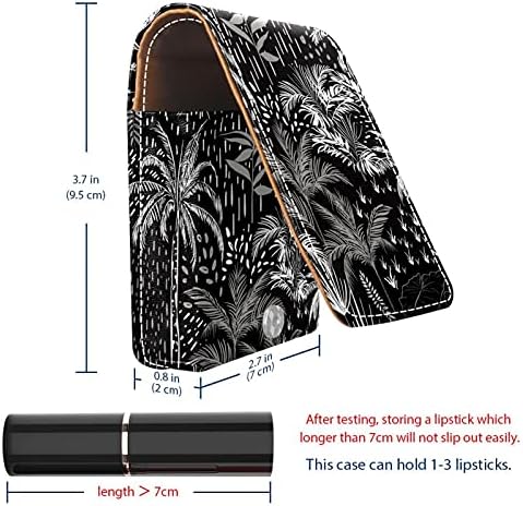 Crna torbica za ruž za usne Tropical Palm Jungle Tree za putovanja vani, Mini kozmetička torbica