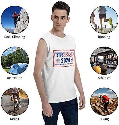Abipuir Trump 2024 napravi Ameriku sjajna majica bez rukava Trump Funny grafički teže za muškarce Funny