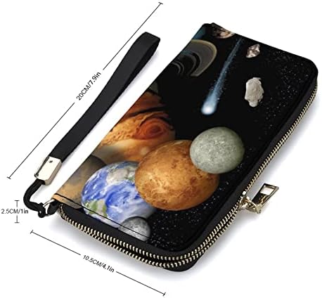 Space Solar Planets ženski Novčanik PU kožna putna duga torbica držač kreditne kartice torbe velikog kapaciteta