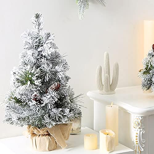 MSBF 15.75 / 11.82inch Desktop mini božićno drvce Bijeli sniježni cone Felt Mini Xmas Tree Home Party Novogodišnji ukras