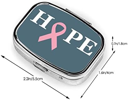 Hope to Heal rak dojke Square Mini Pill Box Travel Medicine Metal Organizator Pill slučaj sa ogledalom