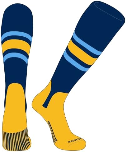 Pear Sox OTC bejzbol Softball Stirrup čarape mornarice, nebo plavo, zlato, zlato